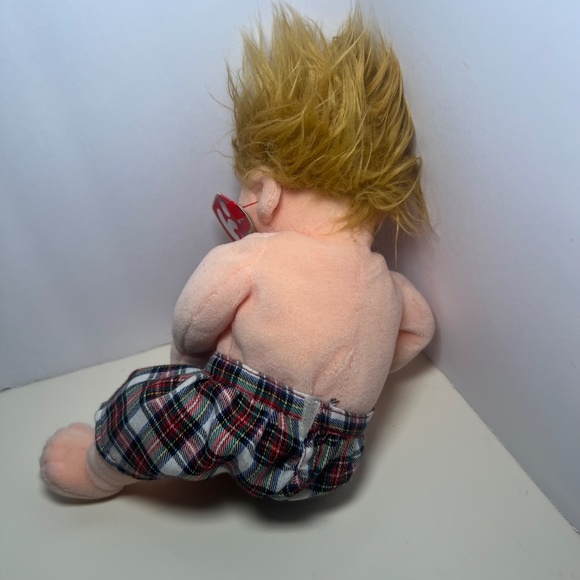 Ty Beanie Kids Collection Chipper Beanie Baby Boy Blond Hair Blue Eyes Plaid - Picture 2 of 4